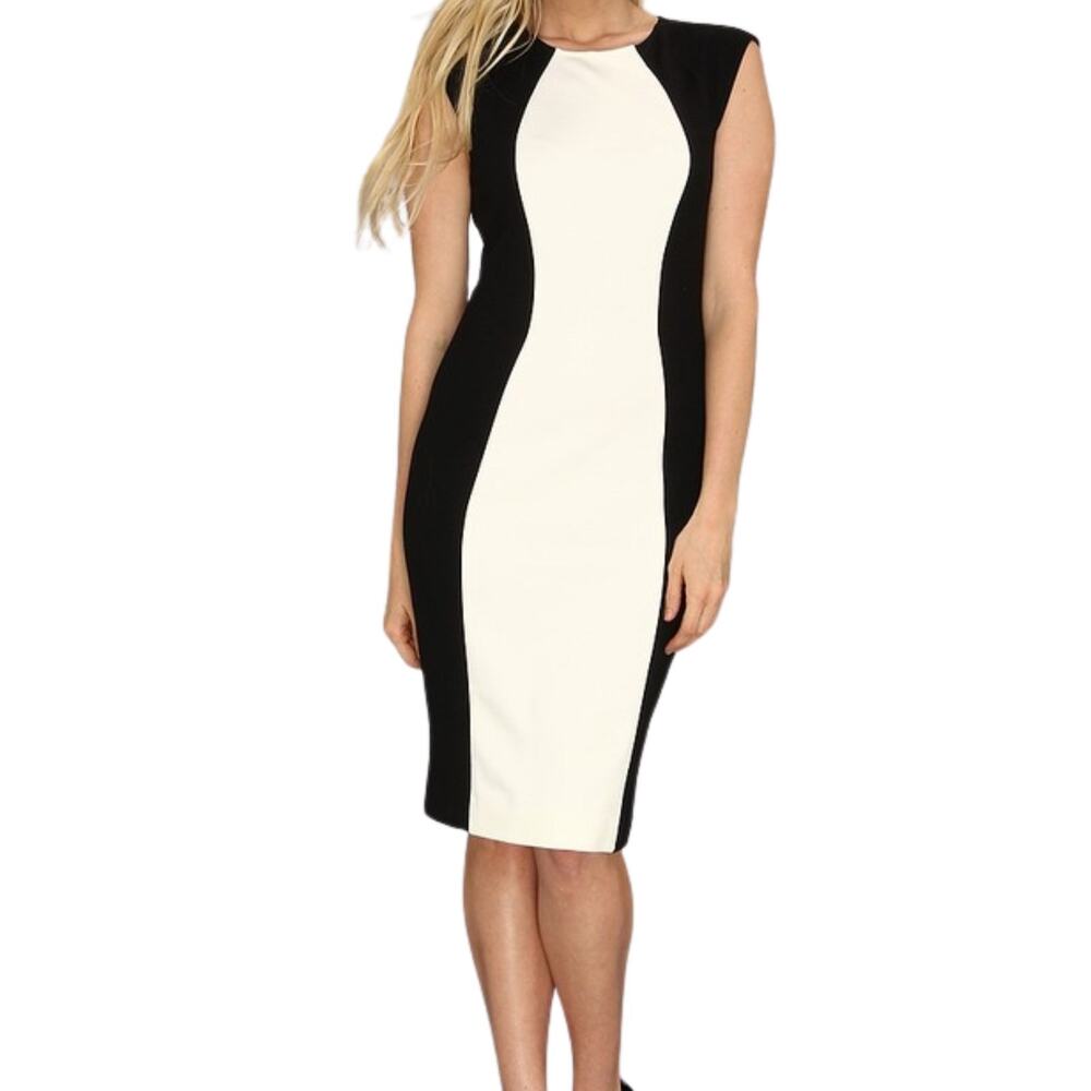Donna Morgan Dress 6 Hourglass Sheath Minimalist Business Casual Cocktail Party